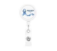 Mese di sensibilizzazione sugli abusi sui minori Porta badge retrattile Porta carte d'identità con clip per infermiere Studente Impiegato
