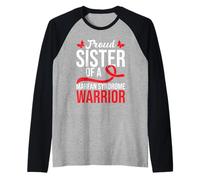 Mese di sensibilizzazione sui guerrieri del Red Ribbon Sindrome di Suor Marfan Maglia con Maniche Raglan