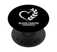 Mese di sensibilizzazione sul cancro al sangue, nastro rosso, farfalla cuore PopSockets PopGrip Adesivo