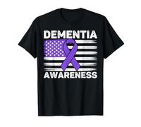 Mese di sensibilizzazione sulla demenza, unisex, bandiera americana, viola Maglietta