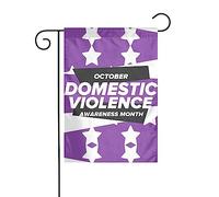 Mese di sensibilizzazione sulla violenza domestica Bandiera da giardino con nastro viola Decorazione perfetta per cortile 12x18 pollici Decorazione per esterni bifacciale Festa Decorazione fattoria Ba