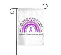 Mese di sensibilizzazione sulla violenza domestica Bandiera da giardino con nastro viola Decorazione perfetta per cortile 12x18 pollici Decorazione per esterni bifacciale Festa Decorazione fattoria Ba