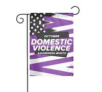 Mese di sensibilizzazione sulla violenza domestica Bandiera da giardino con nastro viola Decorazione perfetta per cortile 12x18 pollici Decorazione per esterni bifacciale Festa Decorazione fattoria Ba
