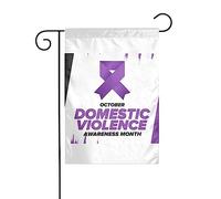 Mese di sensibilizzazione sulla violenza domestica Bandiera da giardino con nastro viola Decorazione perfetta per cortile 12x18 pollici Decorazione per esterni bifacciale Festa Decorazione fattoria Ba
