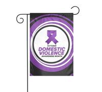 Mese di sensibilizzazione sulla violenza domestica Bandiera da giardino con nastro viola Decorazione perfetta per cortile 12x18 pollici Decorazione per esterni bifacciale Festa Decorazione fattoria Ba