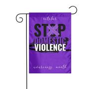 Mese di sensibilizzazione sulla violenza domestica Bandiera da giardino Decorazione perfetta per cortile 12x18 pollici Decorazione per esterni bifacciale Festa Decorazione fattoria Banner