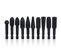 Mesee 10 pezzi set di raspe rotanti, 1/4 di pollice gambo esagonale a cambio rapido per intaglio del legno punte da trapano in acciaio al carbonio raspa per lima fai da te strumento per la lavorazione del legno per incisione in plastica di legno levigatura