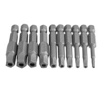Mesee 10 punte magnetiche per cacciavite a testa pentagonale H2.15-H7.55 con codolo esagonale da 1/4", a prova di manomissione, set di punte per cacciavite pentagonali, 50 mm di lunghezza