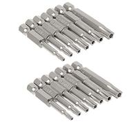 Mesee 2 Set da 7 Punte Cacciavite Magnetici a Stella con Asta Esagonale da 6,35 mm Set di Punte Cacciavite Testa Torx a 5 Punti di Sicurezza Inviolabili in Acciaio S2 T10 -T40 Punte da 50 mm