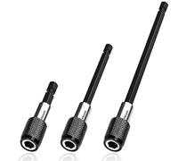 Mesee 3 pezzi di estensione per punte da trapano, 1/4 "gambo esagonale magnetico mandrino adattatore a sgancio rapido bar socket cacciavite bit holder set 60 mm/100 mm/150 mm