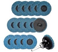 Mesee Kit di dischi lamellari da 5 cm, grana 40/60/80, mola a cambio rapido con gambo da 1/4 di pollice, supporto per dischi abrasivi per levigatura e rimozione della ruggine