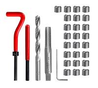 Mesee Kit di Riparazione Filettatura M8 in Acciaio Inossidabile, Strumenti per Riparazioni Filettature con Trapano Maschio Filettatore Chiave Inserti Filettati Riparazione di Filetti per Automotive