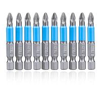 Mesee PH2 Punte Cacciavite Magnetiche in acciaio S2, 10pz Puntes Cacciavite a Croce Antiscivolo con Asta Esagonale da 6,35 mm 50mm Punte per Cacciaviti Elettrici Manuali