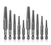 Mesee Set di 10 estrattori per viti danneggiate da 1/4 di pollice con codolo esagonale rotto, punte da trapano, viti e bulloni, strumento di rimozione rapida