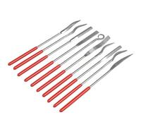 Mesee - Set di 10 mini lime assortite per gioielli, con aghi a mano, con manico rotondo, strumento per carving in legno, artigianato in metallo, ceramica, pietra e gioielli, 3 x 140 mm