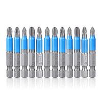 Mesee Set di 12 Punte Cacciavite a Croce Magnetiche Con Gambo Esagonale Antiscivolo PH1 PH2 PH3 PZ1 PZ2 PZ3 Cacciavite Magnetico per Cacciaviti Elettrici Manuali - 50mm