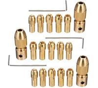 Mesee - Set di 3 mandrini per trapano in ottone, mini trapano elettrico, con attacco a brugola, misura 2,35 mm