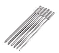 Mesee Set di 6 Punte per Cacciavite Magnetiche a Croce Lungo 150 mm, Set di Cacciaviti Philips con 1/4" Gambo Esagonale PH1 PH2 Punte per Cacciaviti Manuali Elettrici