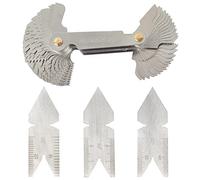 Mesee Set di utensili da taglio con filettatura a vite in acciaio inox, 58 pezzi metrici e americane, tipo SAE e calibro britannico Whitworth + 3 misuratori a 55 e 60 gradi