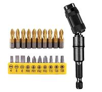 Mesee - Supporto per punte girevoli, supporto magnetico per punte da trapano da 1/4", a sgancio rapido, punta per trapano con 10 punte per cacciavite e 10 punte in titanio per cacciavite a croce