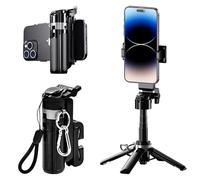 Mesen Treppiede per cellulare, 42 cm, portatile, selfie stick tascabile per iPhone, supporto portatile da viaggio con telecomando wireless per iPhone/Samsung/Android/fotocamera