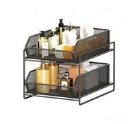 Mesh 2-Tier Pull-Out Under-Sink Organizer for Kitchen and Bathroom | Wavensylvo carbon steel mesh structure,slide-out pull-out basket design, strong load bearing,maximizes space