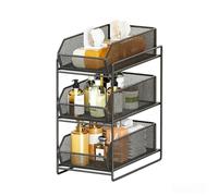 Mesh 2-Tier Pull-Out Under-Sink Organizer for Kitchen and Bathroom | Wavensylvo carbon steel mesh structure,slide-out pull-out basket design, strong load bearing,maximizes space