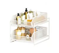 Mesh 2-Tier Pull-Out Under-Sink Organizer for Kitchen and Bathroom | Wavensylvo carbon steel mesh structure,slide-out pull-out basket design, strong load bearing,maximizes space