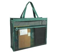 Mesh Art Supply Bag - Mesh Art Bag, Document | Borsa A3 Tote per Poster e Pittura, Lavoro d'arte didattica, 17 x 13 x 4,4 pollici di stoccaggio trasparente, verde, 43.5x33.3x11.3cm, Vedere la