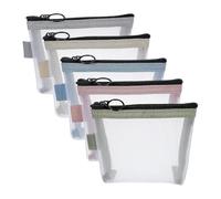 Mesh Bag, 5X Large Capacity Portable Zippered Tote Organizer, Lightweight Toiletry Storage Pouch for Travel Accessories, Multipurpose Makeup Case for Women Girls Vacation Use