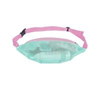 Mesh Beach Bolse - Confezione da cintura in rete regolabile - Borsa per cintura sportiva traspirante leggera per viaggi, spiaggia, picnic, nuoto, vacanze, attività all'aperto, Nastro rosa verde