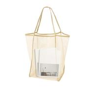 Mesh Beach Tote - Grande sacchetto impermeabile, per piscina a prova di sabbia, borsa leggera per attrezzatura da vacanza, conservazione di donne all'aperto per donne, bambini, uomini estivi, cachi