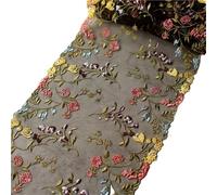 Mesh Embroidered Soft Tulle Lace Fabric Trim Flower Sewing Crafts Diy Handmade Sexy Patchwork Supplies Craft Decorative(Brown)