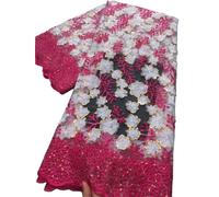 Mesh Lace Fabric Milk Silk Embroidered With Sequins For Women Dress,2.5Yards(Deep Green)