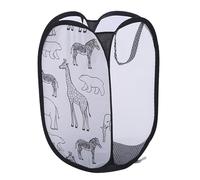 Mesh Laundry Basket, Foldable Laundry Hamper, Giraffe Laundry Basket, Pop Up Laundry Hamper With Handles Mesh Pop Up Laundry Hamper, Giraffe Design Foldable Hamper, Folding Laundry Basket,