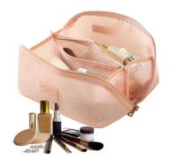 Mesh Makeup Bag - Meshs Makeup Bags, Nylon Mesh Cosmetic Bag Portable Zipper | Portable Breathable Pouch With Handle | Cosmetic Bags For Women Vacation Skincare Brush Lipstick Toiletries Mirror