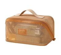 Mesh Makeup Bag - Simplify Vacation Packing | Portable Breathable Pouch With Handle | For Women Vacation Skincare Brush Lipstick Toiletries Mirror Easy Visibility Secure Storage