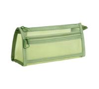 Mesh Pencil Pouch - Double Layer Transparent Zipper Stationery Organizer