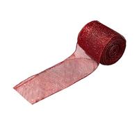 Mesh Ribbon - Christmas Mesh Ribbon for Wreaths | Christmas Tree Red Ribbonn Roll, Holiday Decor for Garland Stylists Staircase Making Wreaths Enthusiasts Centerpiece String Lights Crafts
