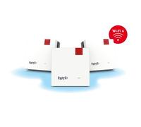 Fritz!Mesh Set 1600 3 set (3 X Fritz!Ripetitore, ideale per router Internet o modem in fibra ottica (ONT), copertura Wi-Fi per 5-7 stanze, Wi-Fi 6 fino a 3.000 Mbit/s, versione tedesca)
