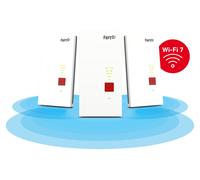 FRITZ!Mesh Set 2700 (set da 3) | Wi-Fi 7 ultraveloce fino a 6.500 Mbit/s | Copertura Wi-Fi 5-7 stanze | Ideale per router o modem in fibra ottica (ONT) | Configurazione semplice | Prodotto in Europa