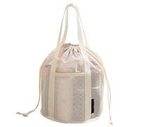 Mesh Shower Bags, Polyester Quick-Dry Shower Portable with Drawstring Closure, 11.81 by 8.66 by 0.39 inch Bathroom Tote Organizer Basket for Toiletries Bath Dorm, Gym, Beach, Pool Use