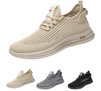 Mesh Slip On Sneaker da uomo, traspiranti, suola morbida, scarpe da corsa, leggere, in tinta unita, per il tempo libero, sportive, scarpe da corsa su strada, antiscivolo, cachi, 41 EU