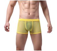 Mesh Sport Vita Traspirante Tempo Libero Uomo Medio Biancheria Intima, Giallo, M