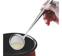 Mesh Strainer - Professional Kitchen Cooking Mesh Skimmer| Food Strainer Ladle with Reinforced Frame Sturdy Handle Perfect for Sift, Straining, Draining and Rinse