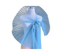 Mesh tessuto arricciato pizzo raffreddamento pieghe -assetto organza chiffon tulle confine per cucire abiti da sposa libri di taglio progetti materiale decorativo diverso azzurro