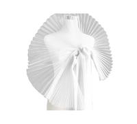 Mesh tessuto arricciato pizzo raffreddamento pieghe -assetto organza chiffon tulle confine per cucire abiti da sposa libri di taglio progetti materiale decorativo diverso bianco