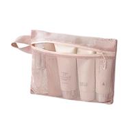 Mesh Zipper Bags, Zippered Mesh, Portable Toiletry Tote, 9.84 x 7.09 pollici, Multi Functional Organizer, Lightweight Material, Travel Camping, Dorm Business, Home Stationery Use, rosa, Se référer au