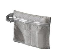 Mesh Zipper Bags, Zippered Mesh, Portable Toiletry Tote, 9.84 x 7.09 pollici, Multi Functional Organizer, Lightweight Material, Travel Camping, Dorm Business, Home Stationery Use, grigio, Se référer