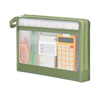 Mesh Zipper Pouch A4 - Clear Portable Double Layer, Organizing Bags Stationery File, Homework Test Papers Notebooks Board | Stationery File Homework Test Papers Notebooks Board Games School Office